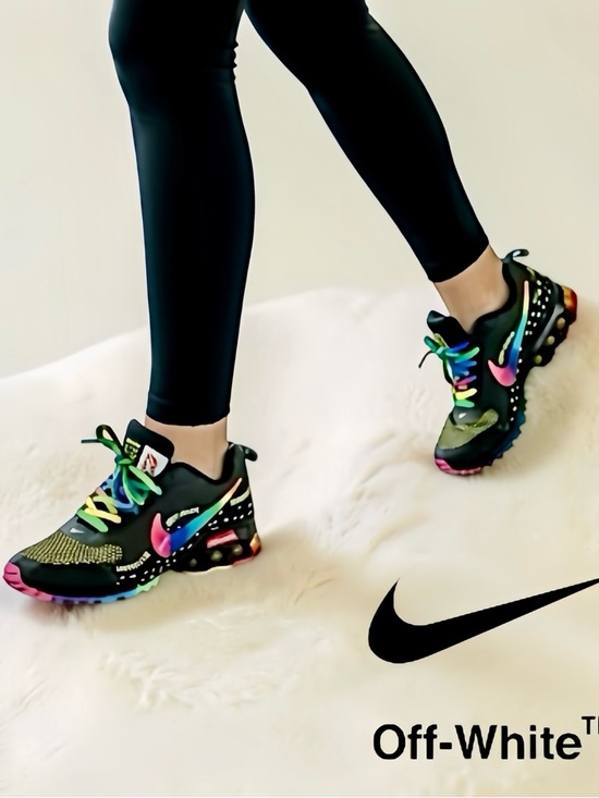 Nike Shoes - Nike Off-White Air Ultra Shox Custom Rainbow Sneakers, Size 7, ! NEW !